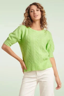 Sale Emery Gebreide Top In Limoen Vrouwen Truitjes