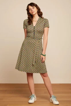 Outlet Emmy Indy Jurk In Delphinium Groen Vrouwen Swing Jurken