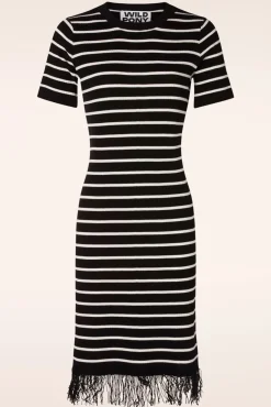 Outlet Ezra Midi Jurk In Zwart En Wit Vrouwen Midi Jurken