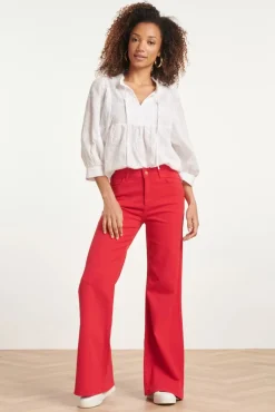 Hot Fae Flared Jeans In Rood Vrouwen Broeken