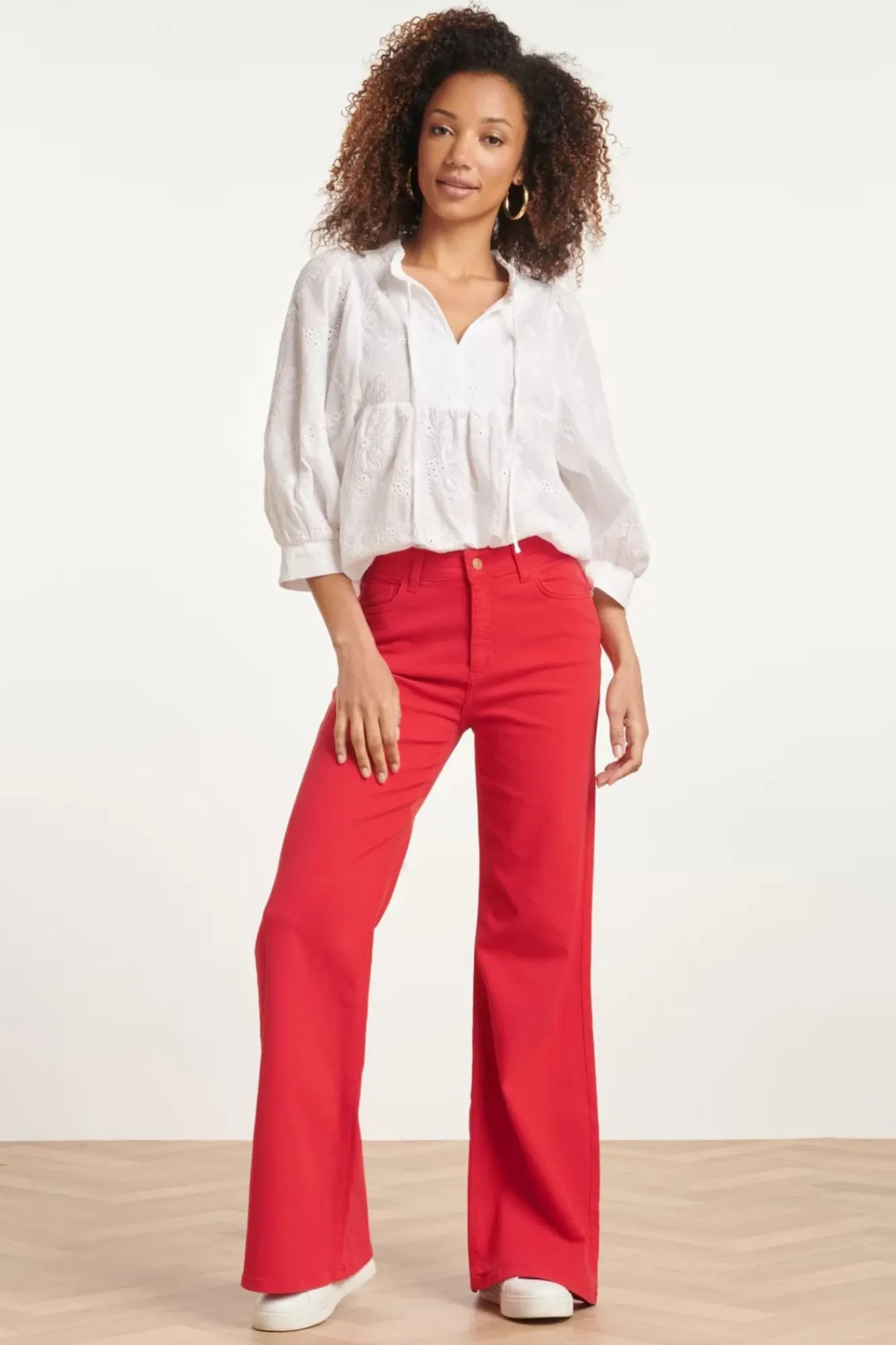 Hot Fae Flared Jeans In Rood Vrouwen Broeken
