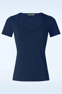 Hot Fara Top In Marineblauw Vrouwen T-Shirts