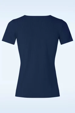 Hot Fara Top In Marineblauw Vrouwen T-Shirts