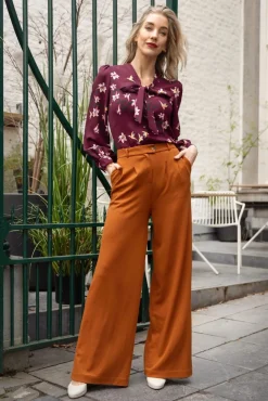 Best Fintan Milano Crepe Pantalon In Karamel Vrouwen Broeken