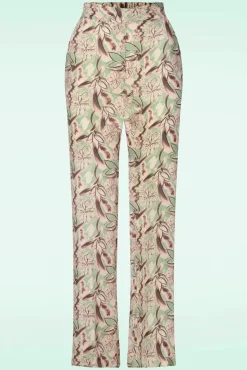 Sale Fiora Floral Broek In Zacht Groen Vrouwen Broeken