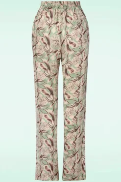 Sale Fiora Floral Broek In Zacht Groen Vrouwen Broeken
