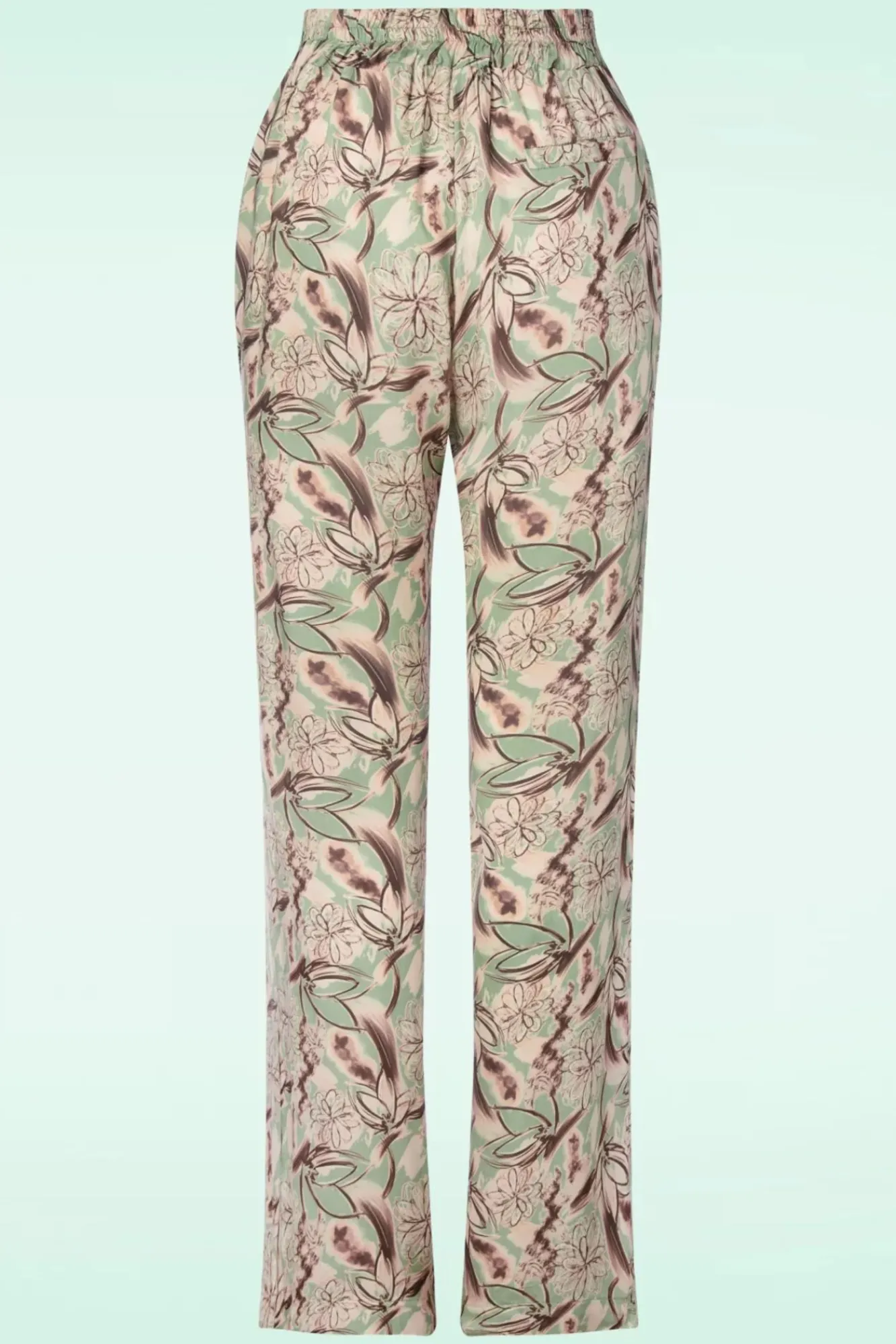 Sale Fiora Floral Broek In Zacht Groen Vrouwen Broeken