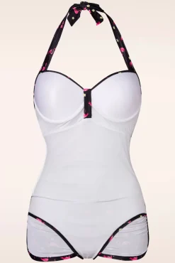 Flamingo Badpak In Zwart En Roze Vrouwen Badpakken