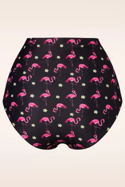 Outlet Flamingo High Waist Bikinibroekje In Zwart En Roze Vrouwen Bikini's