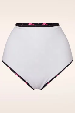 Outlet Flamingo High Waist Bikinibroekje In Zwart En Roze Vrouwen Bikini's