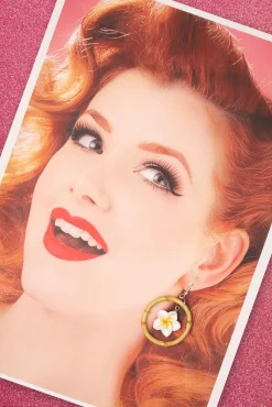 Best Floral Bamboe Oorringen In Wit Vrouwen Sieraden