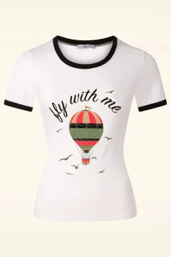 Fly With Me T-Shirt In Gebroken Wit Vrouwen T-Shirts