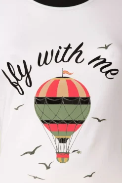 Fly With Me T-Shirt In Gebroken Wit Vrouwen T-Shirts