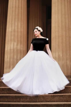 Clearance Fremont Maxi Jurk In Zwart En Wit Vrouwen Plus Size Jurken