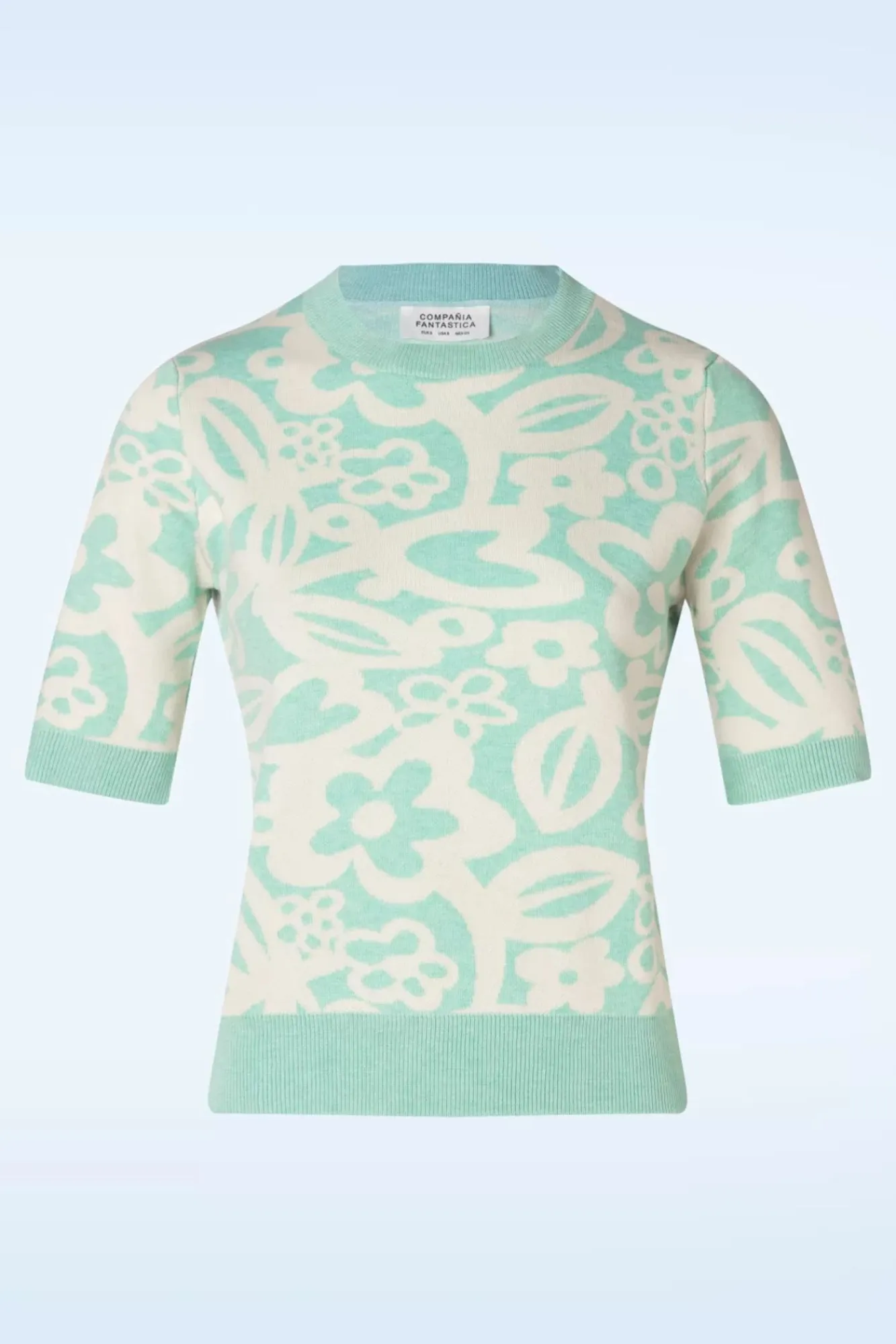 Sale Freya Flower Jumper In Mintblauw Vrouwen Truitjes