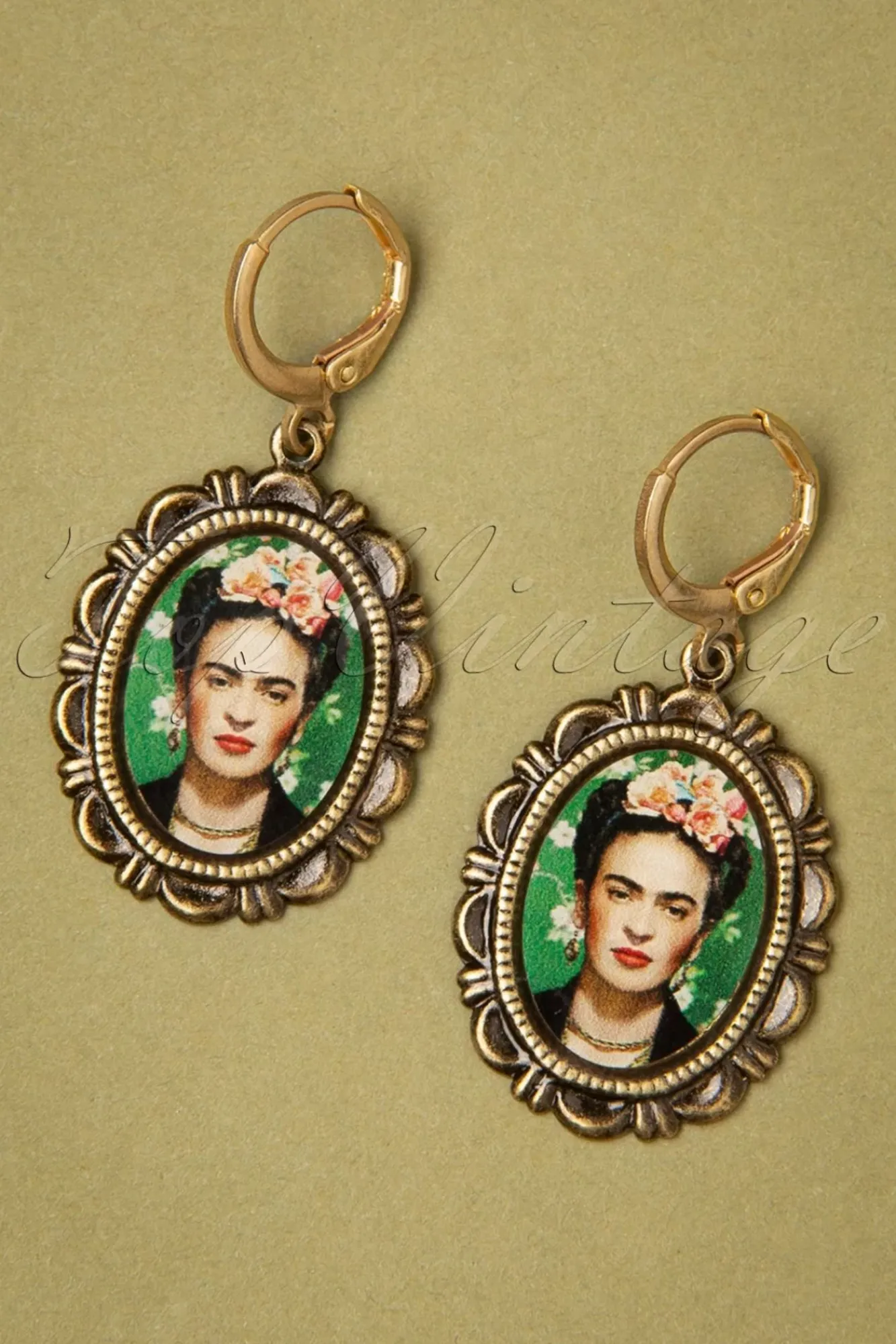 Best Frida Oorbellen In Antiekgoud En Groen Vrouwen Sieraden