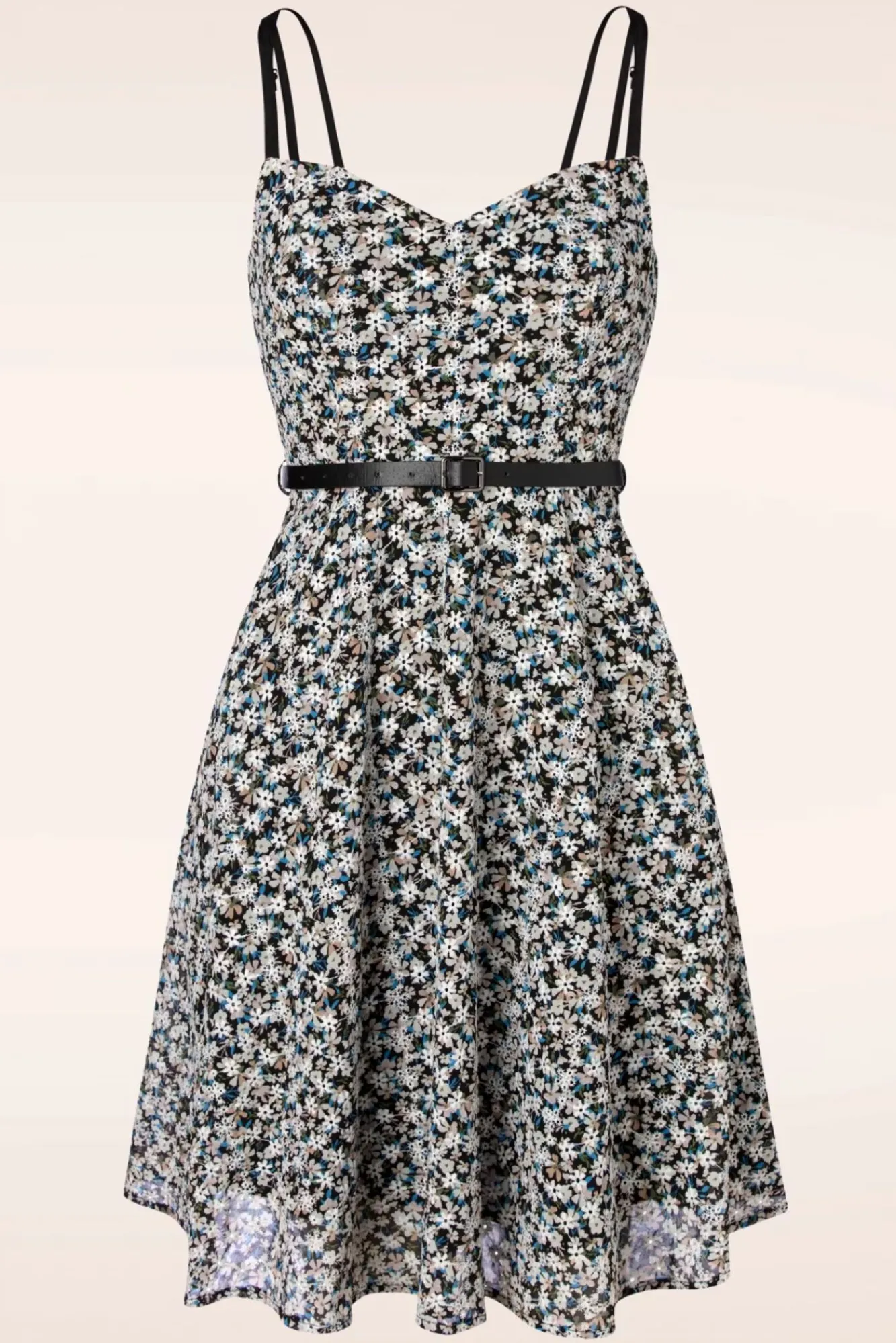 Hot Geborduurde Bloemen Swingjurk In Zwart Vrouwen Plus Size Jurken