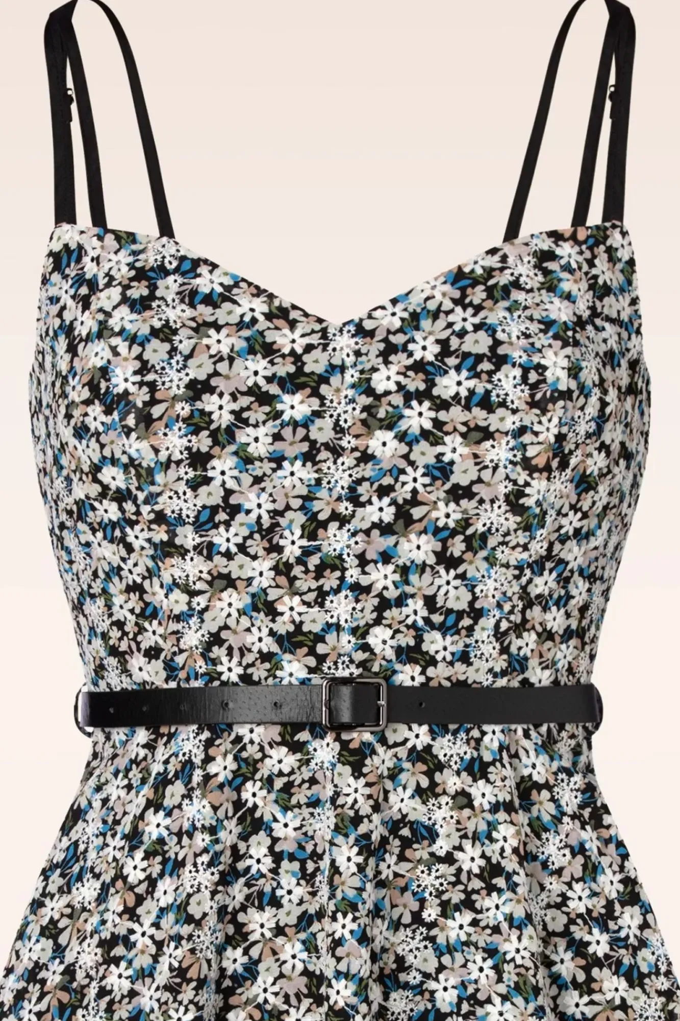 Hot Geborduurde Bloemen Swingjurk In Zwart Vrouwen Plus Size Jurken