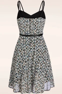 Hot Geborduurde Bloemen Swingjurk In Zwart Vrouwen Plus Size Jurken