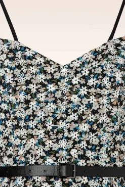Hot Geborduurde Bloemen Swingjurk In Zwart Vrouwen Plus Size Jurken