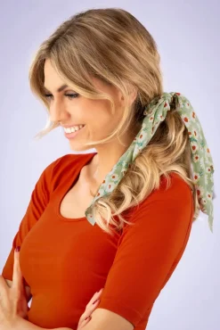 Outlet Geraldine Scrunchie In Groen Vrouwen Haaraccessoires