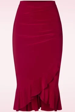 Discount Gianna Ruffle Pencil Rok In Rood Vrouwen Rokken