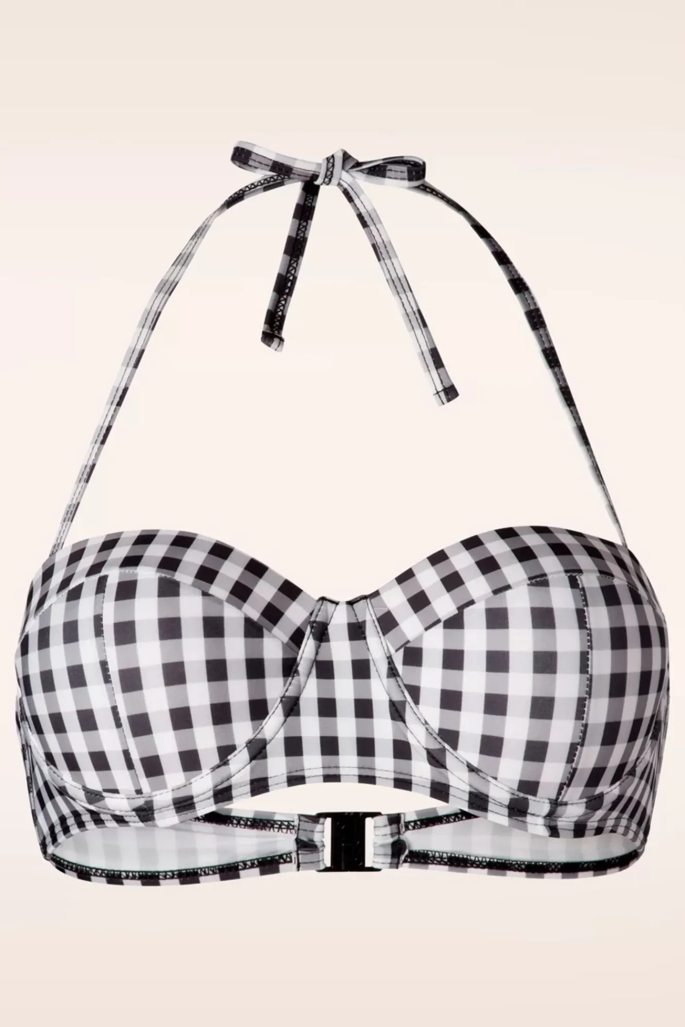 Online Gigi Gingham Bikinitop In Zwart En Wit Vrouwen Bikini's