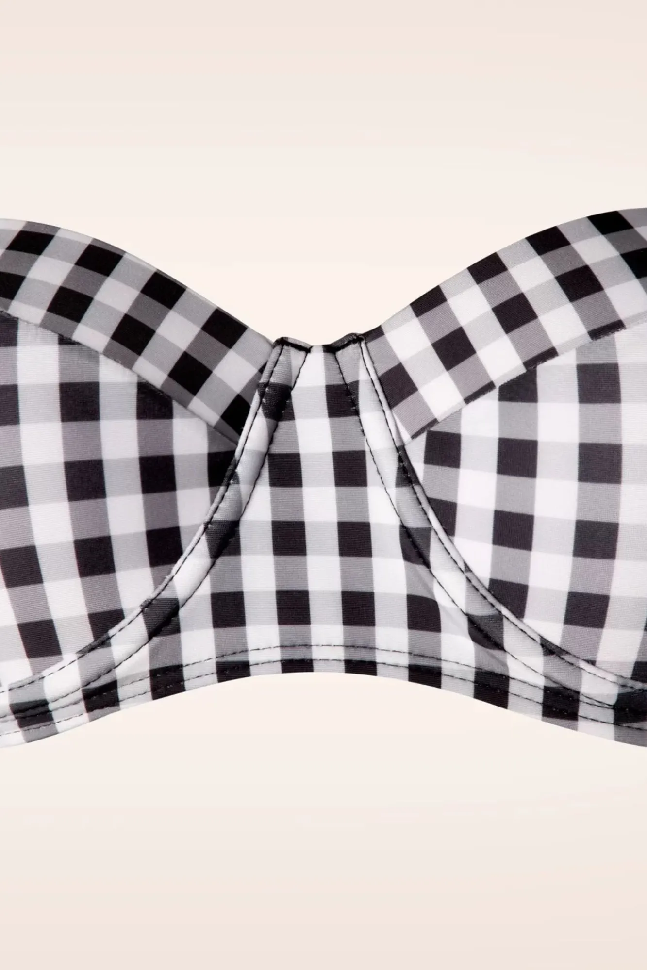 Online Gigi Gingham Bikinitop In Zwart En Wit Vrouwen Bikini's