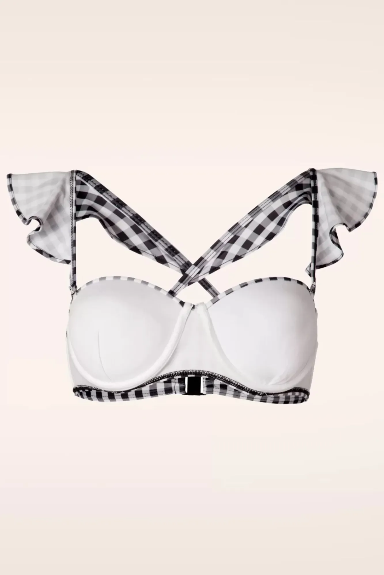 Online Gigi Gingham Bikinitop In Zwart En Wit Vrouwen Bikini's