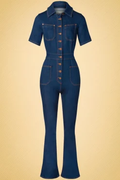 Discount Gloria Lee Jumpsuit In Denimblauw Vrouwen Playsuits & Jumpsuits