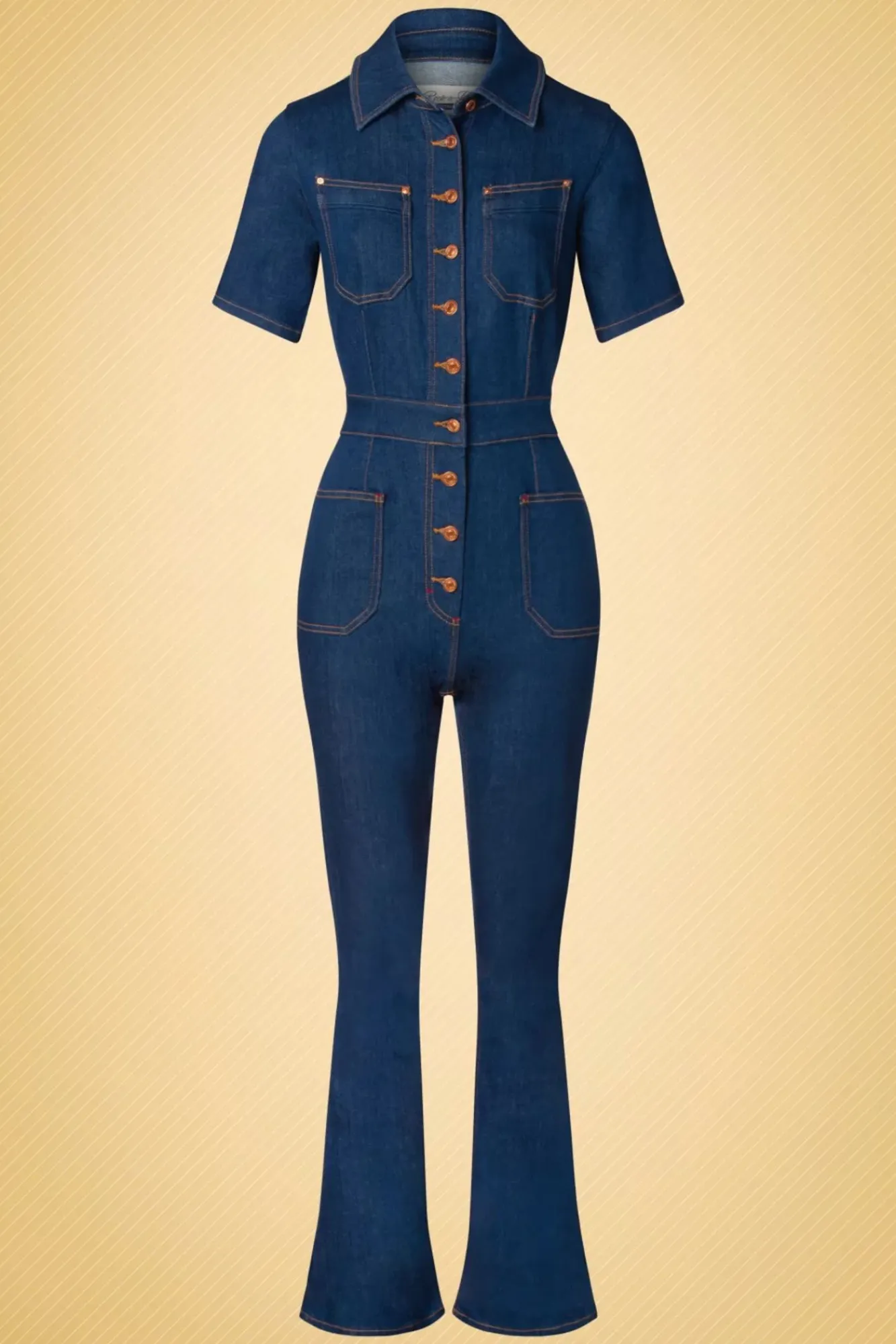 Discount Gloria Lee Jumpsuit In Denimblauw Vrouwen Playsuits & Jumpsuits