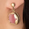Hot Gold Plated Cat Eye Oorstekers In Roze Vrouwen Sieraden