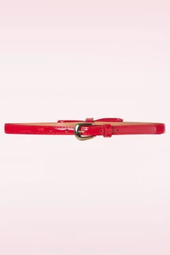 Outlet Gold Rush Lak Strikriem In Lippenstiftrood Vrouwen Riemen