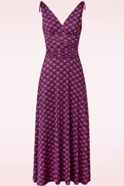 Sale Grecian Fan Maxi Jurk In Paars Vrouwen Plus Size Jurken