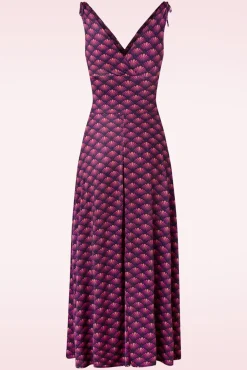 Sale Grecian Fan Maxi Jurk In Paars Vrouwen Plus Size Jurken