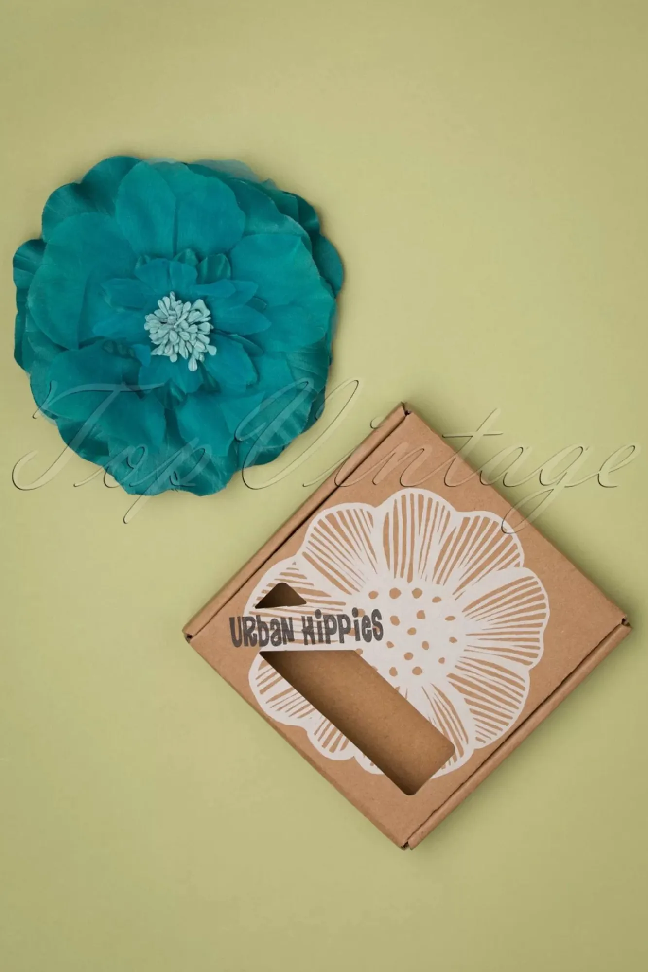 Sale Grote Bloemcorsage In Turkoois Vrouwen Haaraccessoires