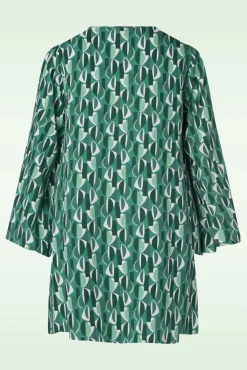 New Gwenola Mid Century Retro Jurk In Groen Vrouwen Plus Size Jurken