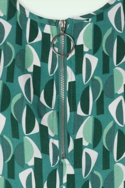 New Gwenola Mid Century Retro Jurk In Groen Vrouwen Plus Size Jurken