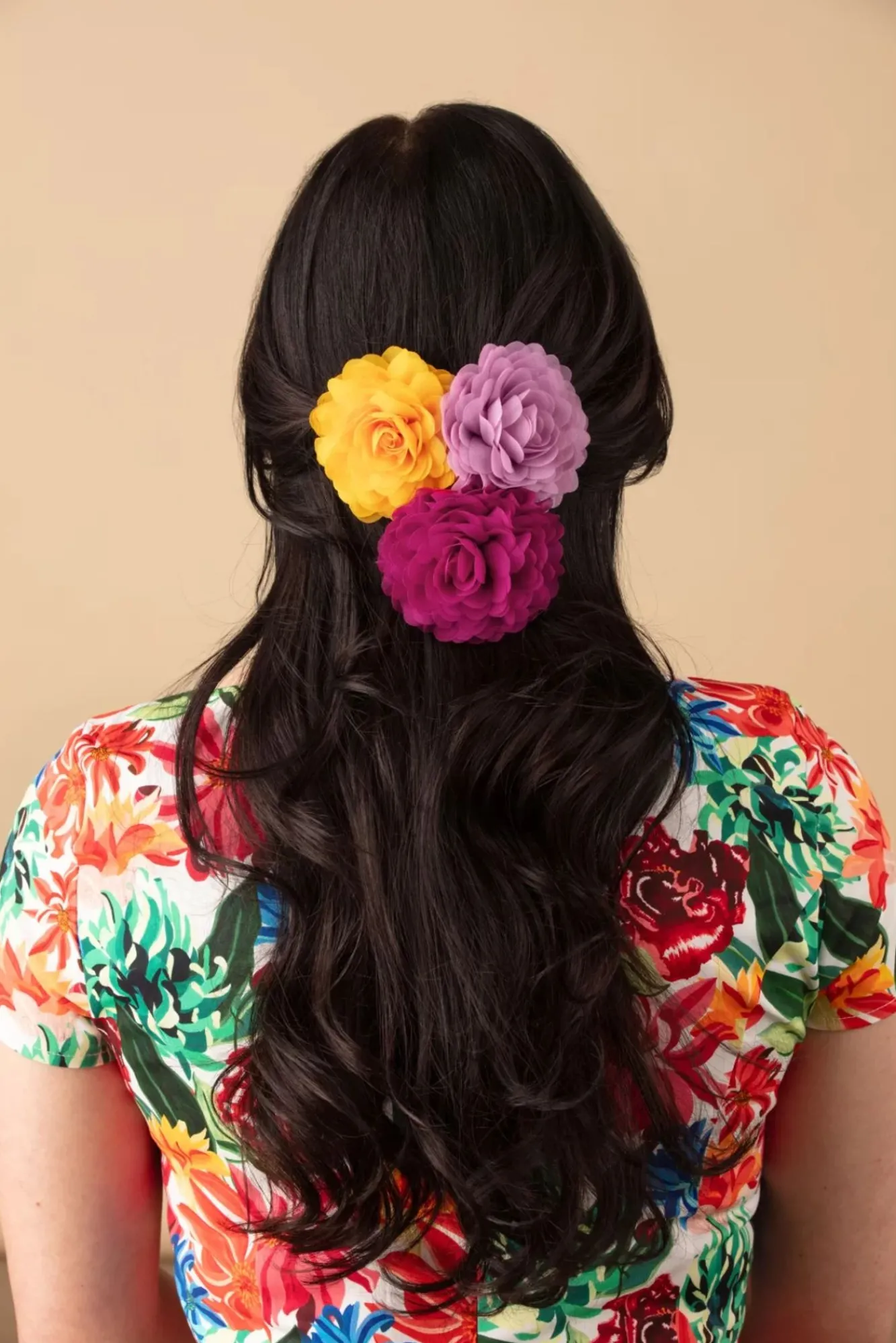 New Haarbloemenset In Cool Blush, Framboos En Solar Vrouwen Haaraccessoires