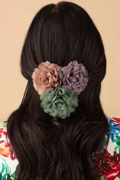 New Haarbloemenset In Waterkers, Lingerie Roze En Distel Vrouwen Haaraccessoires