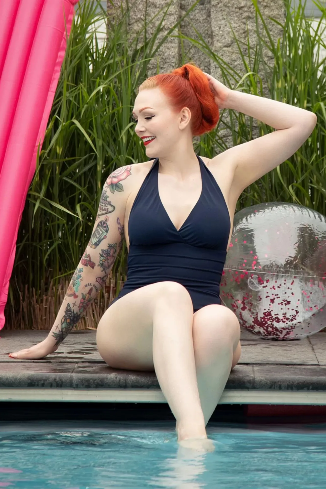 Best Halter Shaping Badpak In Marineblauw Vrouwen Shapewear