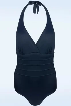 Best Halter Shaping Badpak In Marineblauw Vrouwen Shapewear