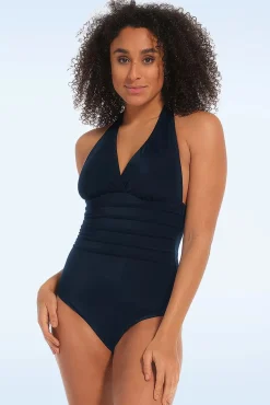 Best Halter Shaping Badpak In Marineblauw Vrouwen Shapewear
