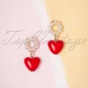 Online Hart- En Pareloorbellen In Rood Vrouwen Sieraden