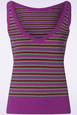 Sale Hazel Bee Stripe Top In Sparkling Paars Vrouwen Tops