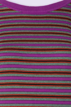 Sale Hazel Bee Stripe Top In Sparkling Paars Vrouwen Tops