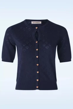 Online Heart Blooms Cardigan In Marineblauw Vrouwen Vestjes