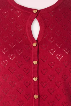 Hot Heart Blooms Cardigan In Rood Vrouwen Vestjes