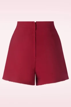 Online Heart Button Shorts In Rood Vrouwen Broeken