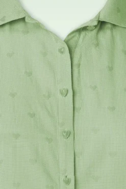 New Heart On Her Sleeve Blouse In Groen Vrouwen Blouses
